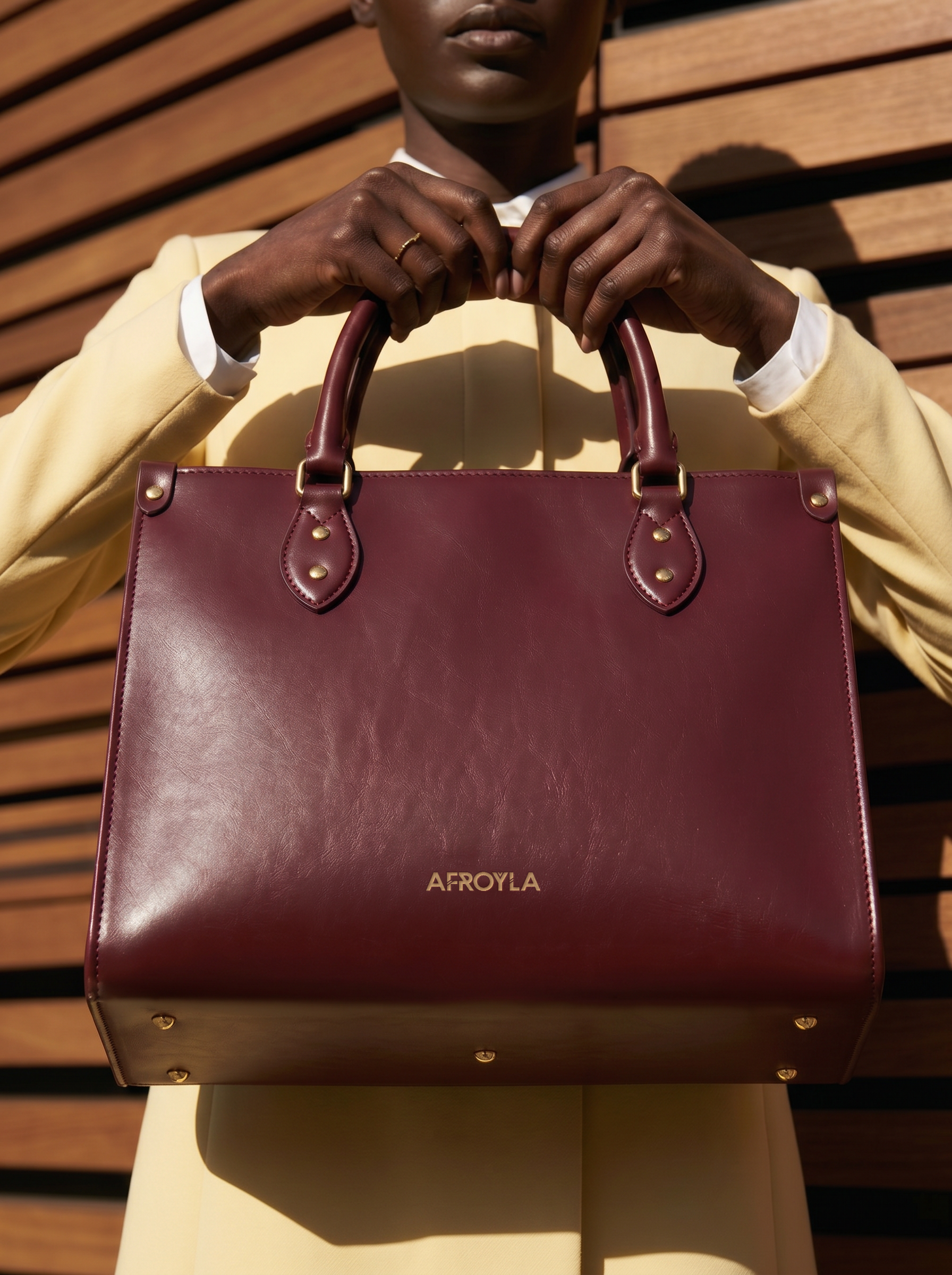 "Serwa" Oxblood Red Leather Handbag