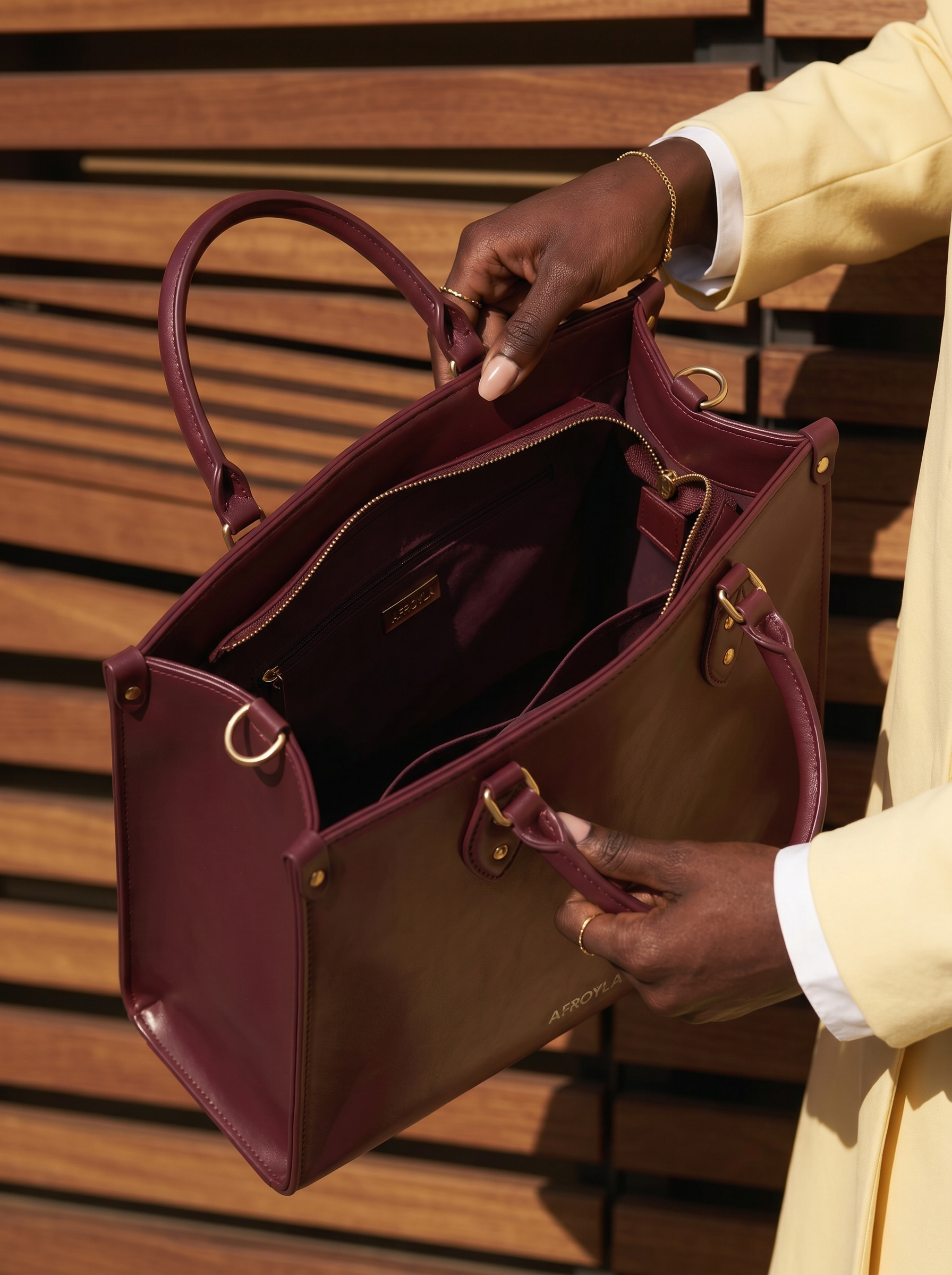 "Serwa" Oxblood Red Leather Handbag