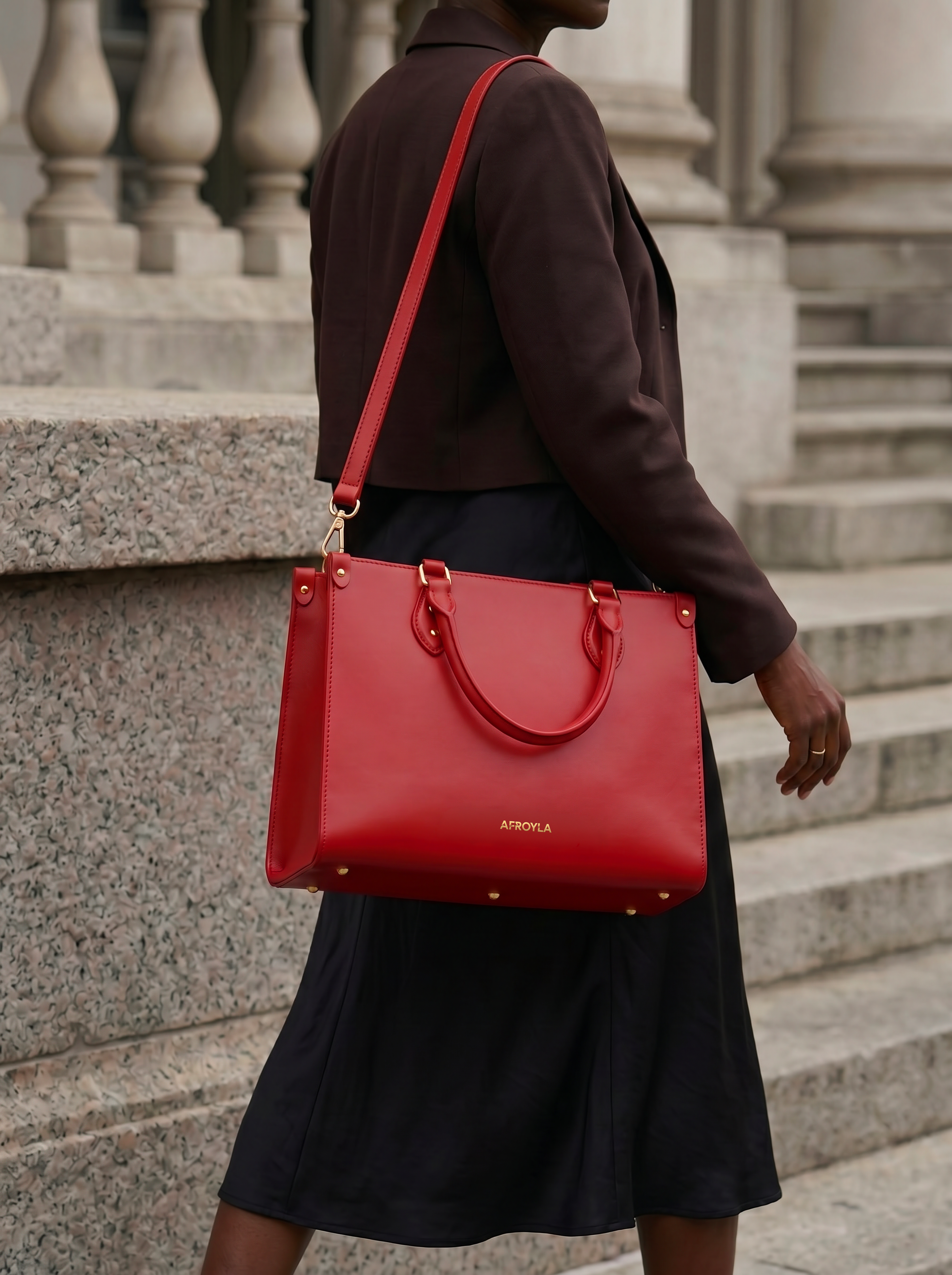 "Serwa" Red Leather Handbag