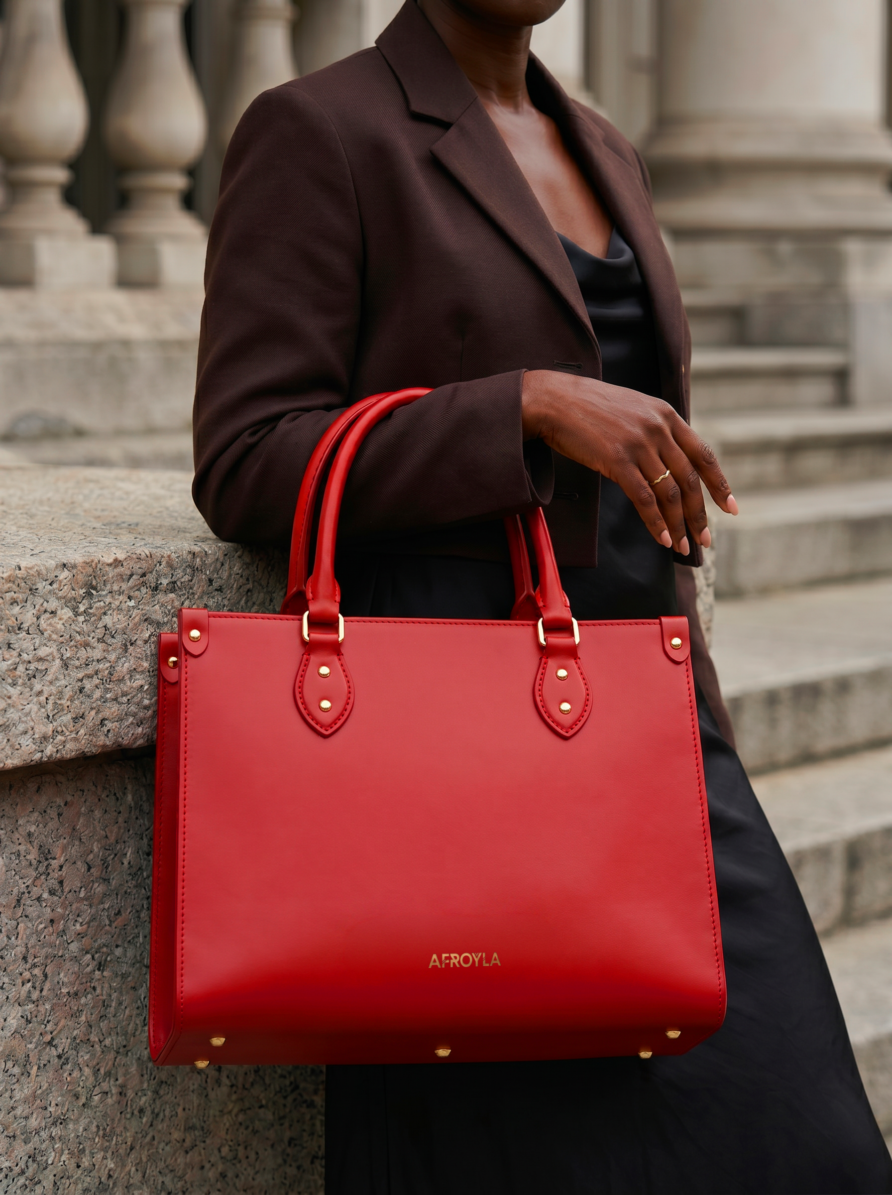 "Serwa" Red Leather Handbag