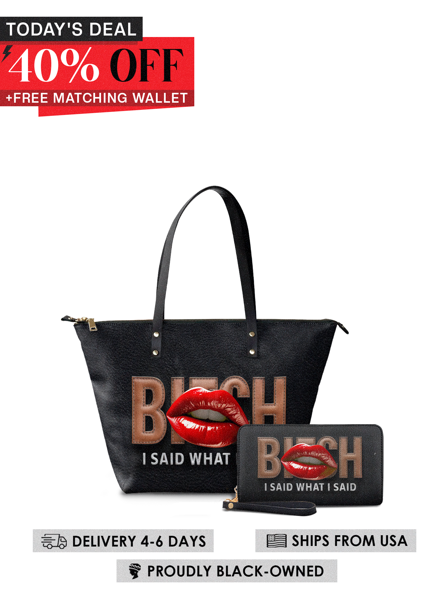"Teyana" Leather Tote Bag Today's Deal